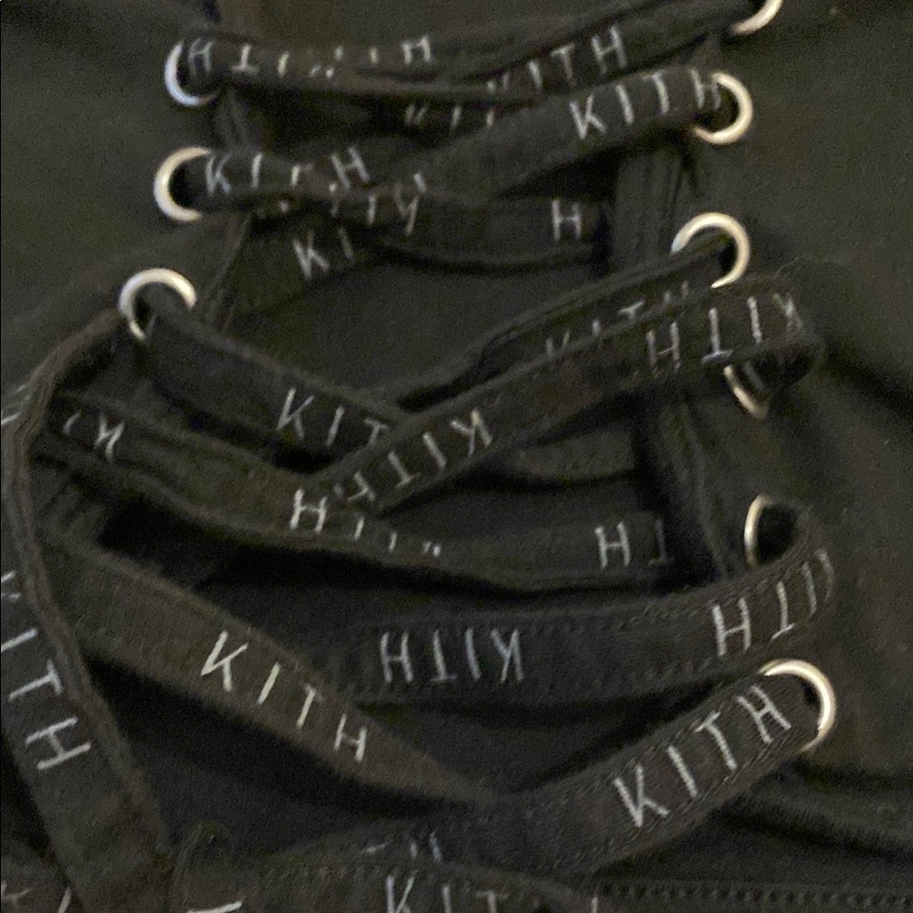 KITH Black Sleeveless COTTON Crop Back tie Top. - Picture 2 of 8